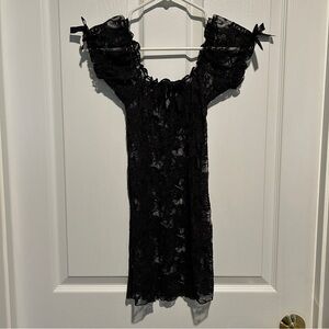 Elegant Black Lace Off-Shoulder Dress